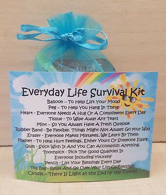 Everyday Life Survival Kit Unique Novelty Thoughtful Gift Card All