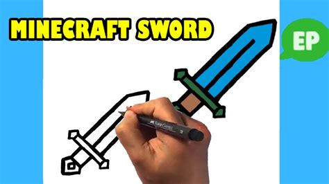 How To Draw Minecraft Sword Easy Pictures To Draw Youtube