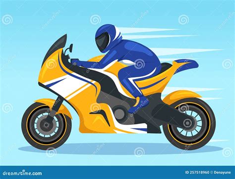 Racing Motosport Speed Bike Template Hand Drawn Cartoon Flat Illustration for Competition or ...