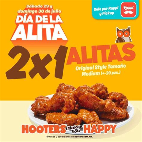 Promoción Hooters Día De La Alita 2x1 En Alitas Y Más