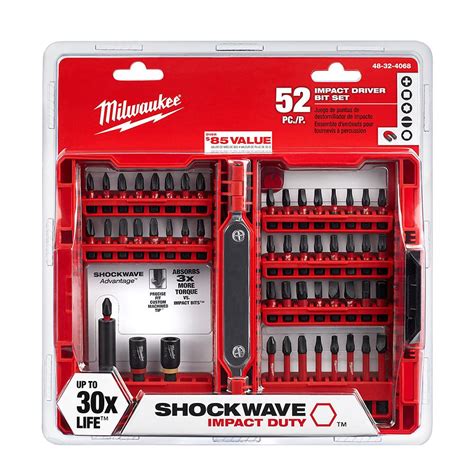 MILWAUKEE Driver Bit Set (52-Pcs) Alloy Steel Magnetic Power Tool Drill ...