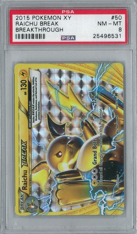 Pokemon Xy Breakthrough Raichu Break 50162 Holo Rare Psa 8 Da Card World