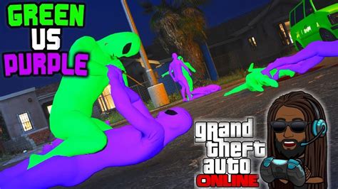 GTA Green Vs Purple Alien Wars YouTube