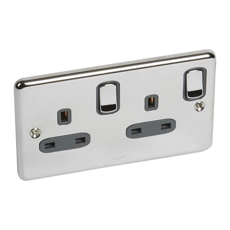 Synergy™ Authentic 2 Gang Switched Double Pole Bs Socket Outlet 13a