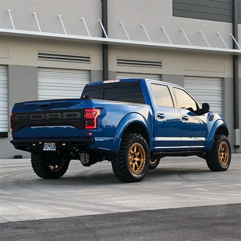 Ford F 150 Raptor Blue With Gold Innov8 Racing G500 Wheel Front