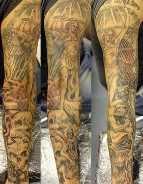 Heaven and hell sleeve tattoo - Tattooimages.biz