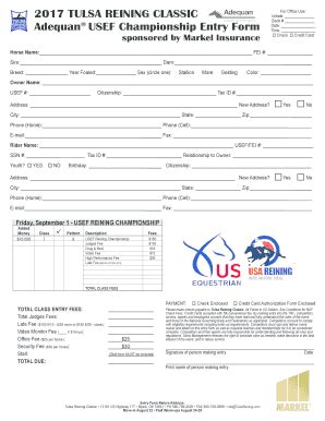 Fillable Online Adequan USEF Championship Entry Form Fax Email Print