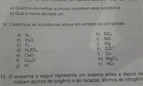 Classifique As Subst Ncias Abaix Em Simpressoras Ou Composta