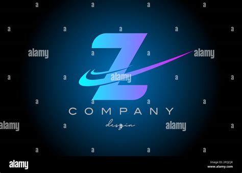 Z Pink Blue Alphabet Letter Logo With Double Swoosh Corporate Creative