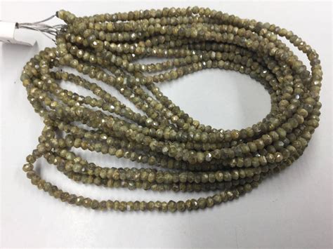 Golden Moonstone Rondelles Faceted