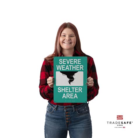 Severe Weather Shelter Sign Aluminum Evacuation Signs Tradesafe