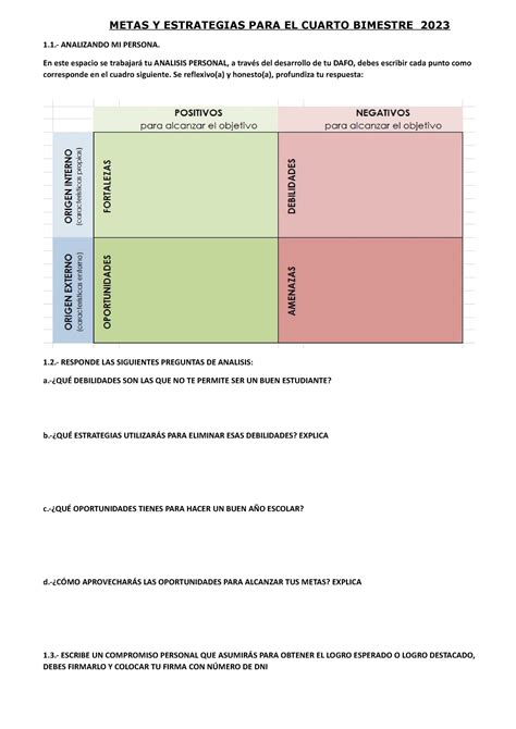 Ficha DAFO Siiiiiiiiiiiiiiii METAS Y ESTRATEGIAS PARA EL CUARTO