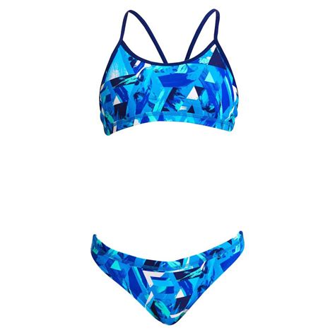 Funkita Racerback Bashed Blue Bikini Swiminn