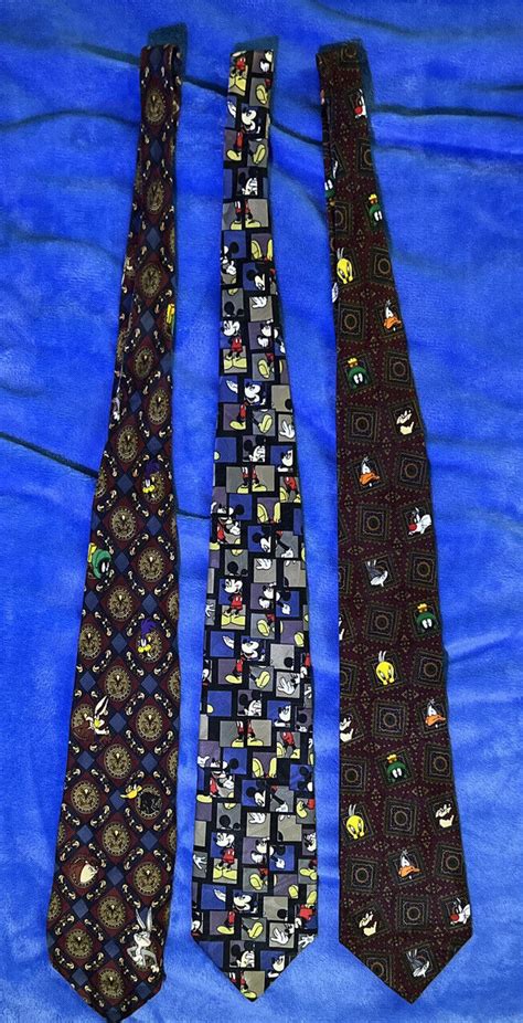 1994 1996 Vintage Disney Looney Tunes Ties Lot Of 3 Gem