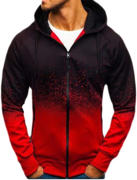 Hande Herren Sweatshirts Mit Kapuze Und Reißverschluss Gr Small Rot