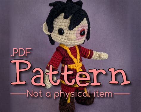 Zuko Avatar The Last Airbender Crochet Amigurumi Pattern Etsy In