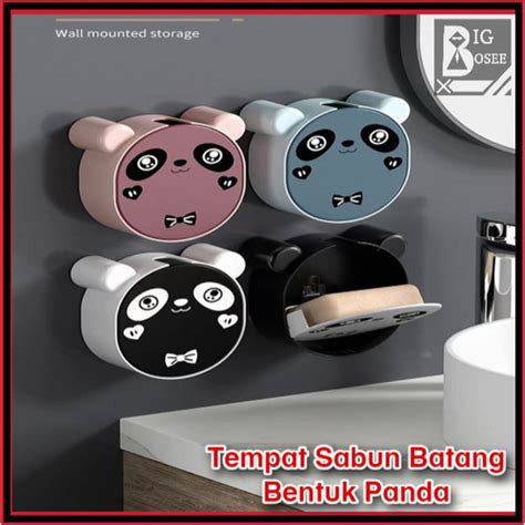 Promo Tempat Sabun Batang Motif Panda Tempel Dinding Kotak Tempat