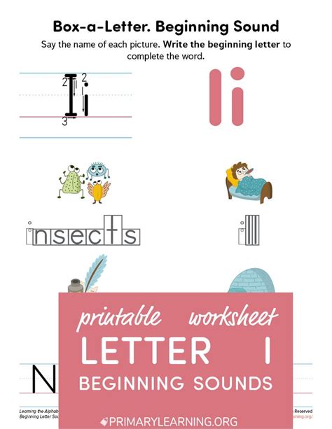 The Printable Letter I Worksheet For Beginning And Ending Sounds Is