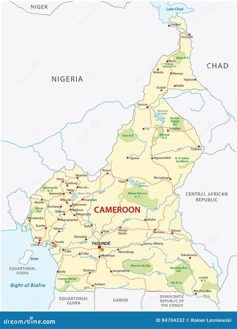 Cameroon Road Map Vector Illustration | CartoonDealer.com #84704332