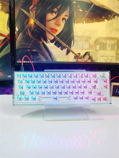 Thanh lý Kit TK66 xanh blue led RGB 3 mode usb type C hot swap