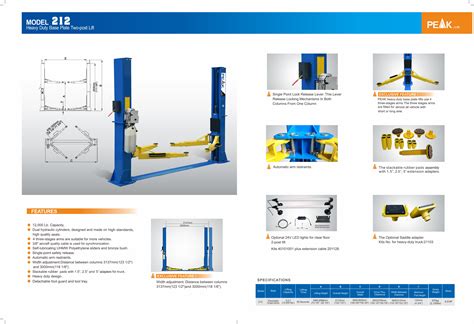 Lb Heavy Duty Base Plate Two Post Car Lift Peak Manufacturer