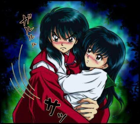 Human Inuyasha Protecting Kagome In His Arms Inuyasha Inuyasha And