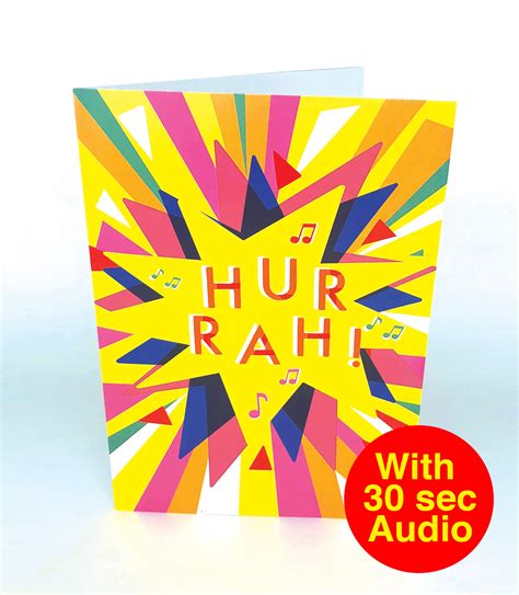 Recordable Audio Greeting Cards Hurrah With Second Audio