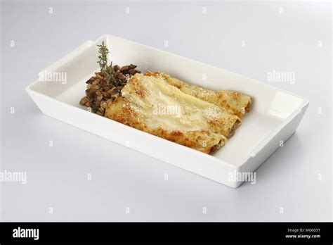 mushroom cheese pie Stock Photo - Alamy