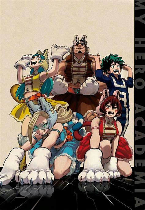 Izuku Midoriya With Wild Wild Pussycats Boku No Hero Academia My