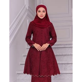 HIJABISTAHUB MARWA KEBAYA BURGUNDY Shopee Malaysia