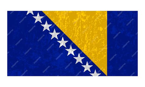 Bosnia Y Herzegovina Bandera Grunge Colores Oficiales Y Proporción