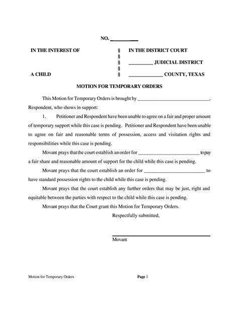 Motion For Temporary Orders Lanwt Form Fill Out And Sign Printable