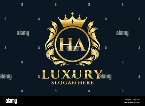 HA Letter Royal Luxury Logo Template In Vector Art For Luxurious