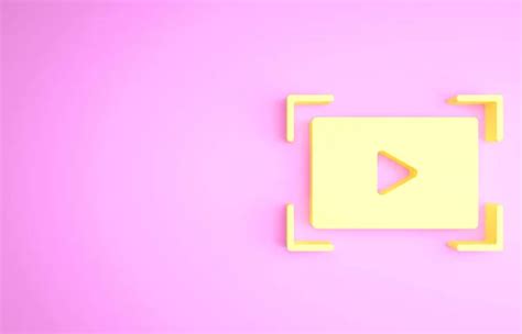 Pink Video Play Button Like Simple Replay Icon Isolated On Pink