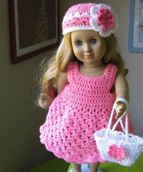 Pattern In Pdf Crocheted Doll Dress For American By Lilyknitting