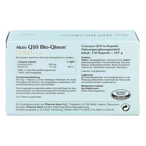 Q10 Bio Qinon Gold 100 Mg Pharma Nord Kapseln 150 Stk