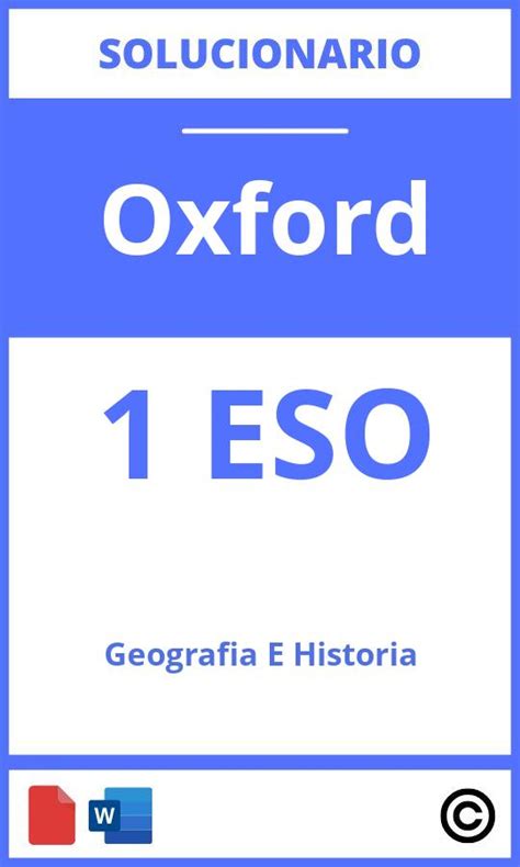 Geografia E Historia 1 Eso Oxford Solucionario PDF