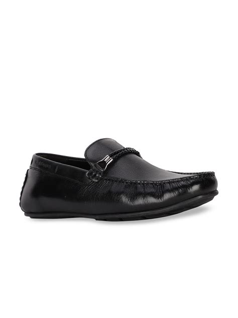 Buy Hush Puppies Men Black Woven Design Leather Loafers Casual Shoes For Men 14628782 Myntra