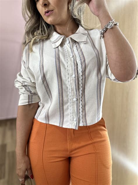 Cropped Camisa Charlize Blusas Daniele Fazan