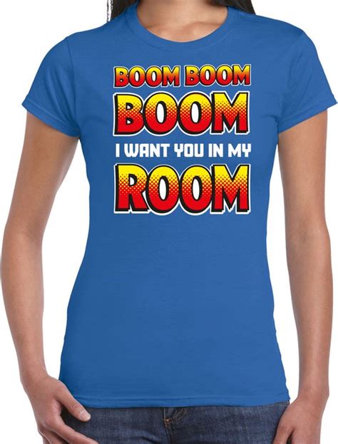 Bellatio Decorations Foute Party T Shirt Dames Boom Boom Boom I Want