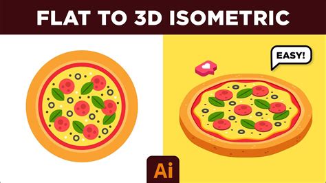 Adobe Illustrator Tutorial How To Create 3d Isometric Pizza