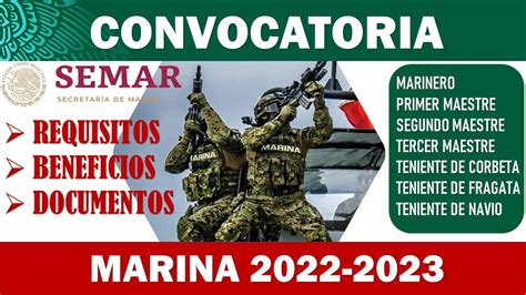 🏅 Convocatoria Marina Semar 2022 2023 Requisitos Beneficios Evaluaciones Documentacion