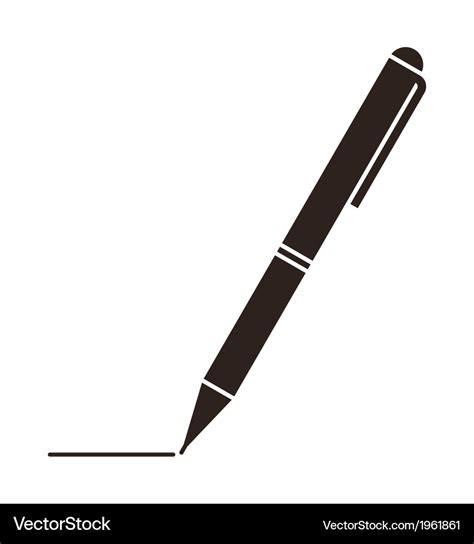 Pen Symbol Royalty Free Vector Image Vectorstock