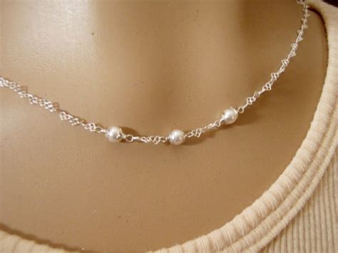 Little Girls Swarovski Pearl Necklace Girls Pearl