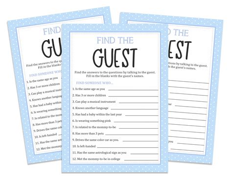 Inkdotpot Find The Guest Baby Shower Game Fun Party Games Activities