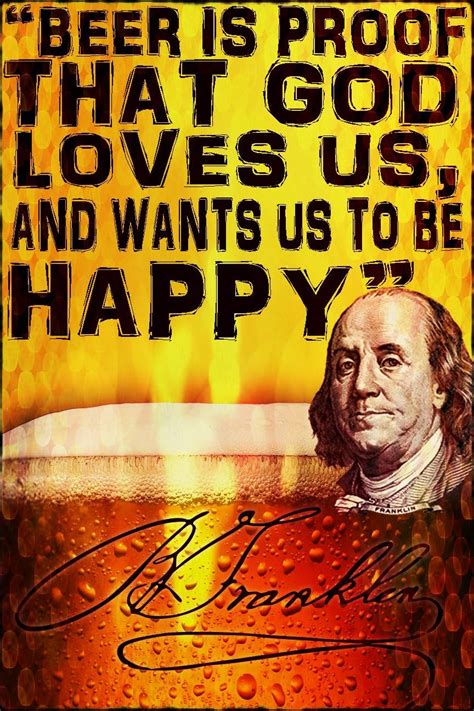 Jsc152 Beer Is Proof That God Loves Us Ben Franklin Poster