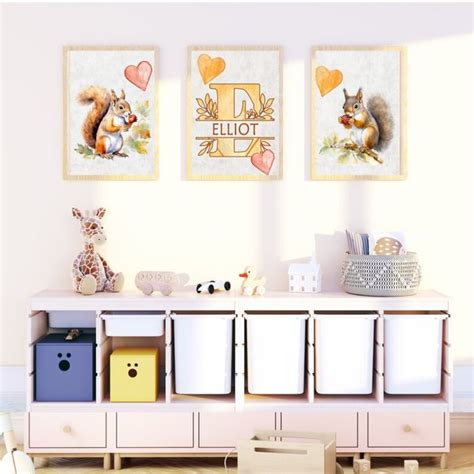 Lot De Affiches B B S Animaux Aquarelle Imprim Es Cadeau Naissance