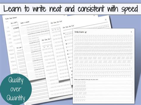 Write Neat And Fast Handwriting Worksheets For Practicing Neatness With