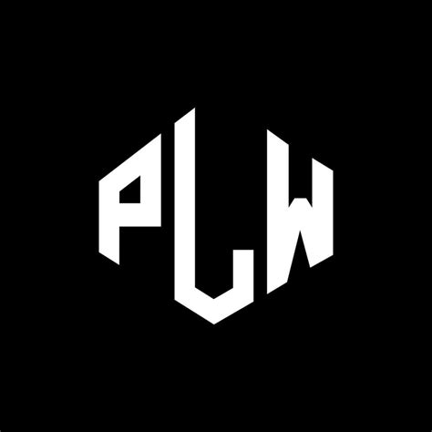 Diseño De Logotipo De Letra Plw Con Forma De Polígono Plw Polígono Y