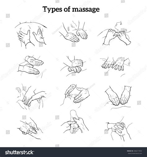 Set Illustrations Two Hands Doing Body Stock Illustration 408217054